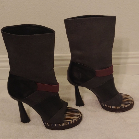 Balenciaga tall multi color open toe boots - Picture 1 of 13